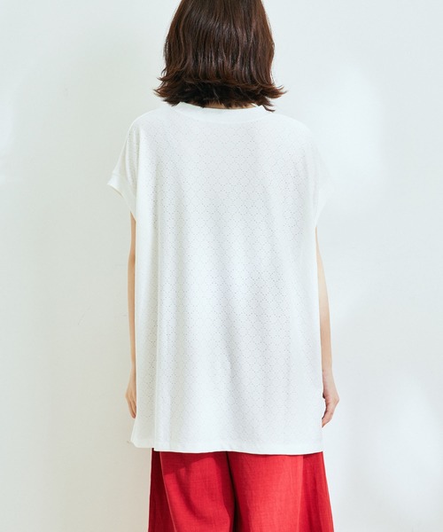 Jayro(ジャイロ)の「カットオーバーレースビッグTシャツ(Tシャツ/カットソー・レディース・グレー系その他/ライトグリーン/ホワイト系その他・M)」の15枚目の写真