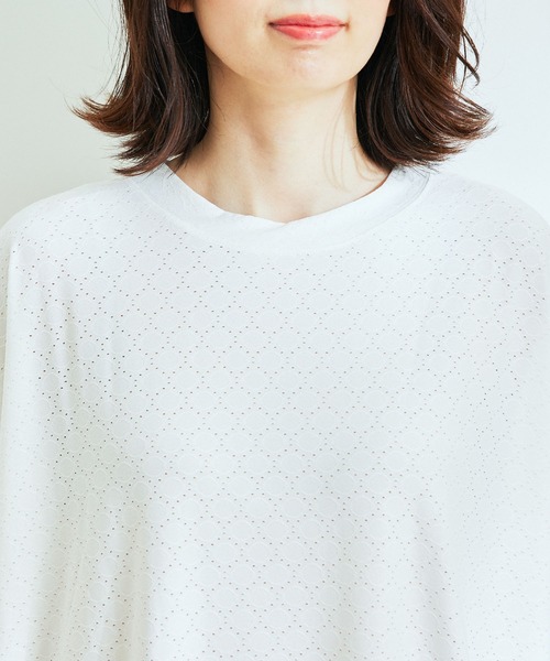 Jayro(ジャイロ)の「カットオーバーレースビッグTシャツ(Tシャツ/カットソー・レディース・グレー系その他/ライトグリーン/ホワイト系その他・M)」の16枚目の写真