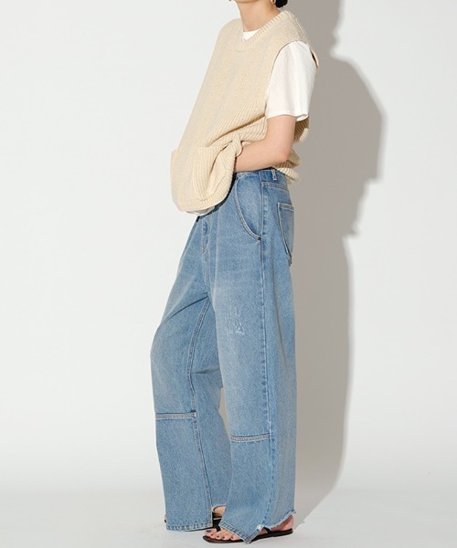 【定番】【大人気】YENN タックワイドデニムパンツ（デニムパンツ）｜YENN（イエン）
