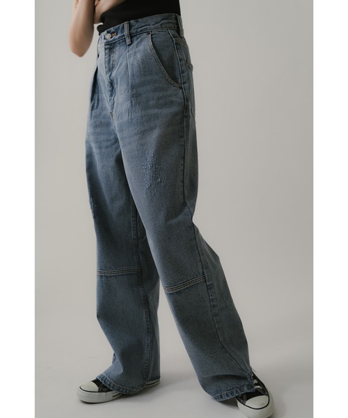 【定番】【大人気】YENN タックワイドデニムパンツ（デニムパンツ）｜YENN（イエン）