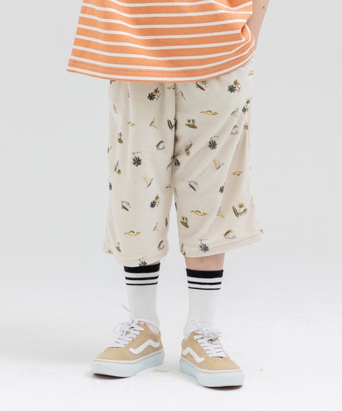 seventytwo_clubhouse ハーフパンツ　花柄ドットパイル地L seventytwo_clubhouse ハーフパンツ 花柄ドットパイル地L