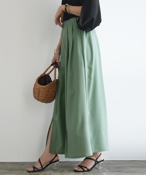 and it_(アンドイット)の「リネンライクスリット入りスカーチョ(その他パンツ・レディース・ライトグリーン/ブラック/キャメル/ベージュ・M/L)」の6枚目の写真