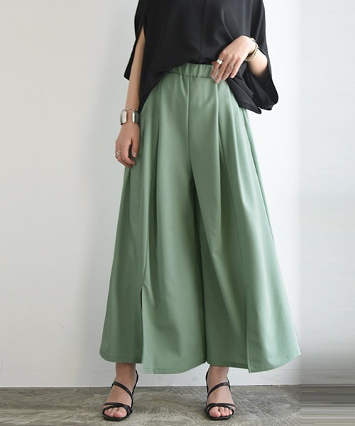 and it_(アンドイット)の「リネンライクスリット入りスカーチョ(その他パンツ・レディース・ライトグリーン/ブラック/キャメル/ベージュ・M/L)」の7枚目の写真