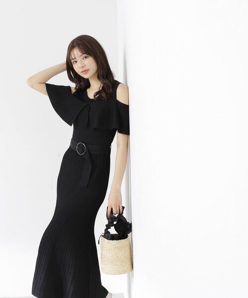 PROPORTION BODY DRESSING（プロポーションボディドレッシング）の「オープンショルダーマーメイドニットワンピース / 1213240500（ワンピース・レディース・ピンク/グレー/ブラック・SMALL/MEDIUM）」の6枚目の写真
