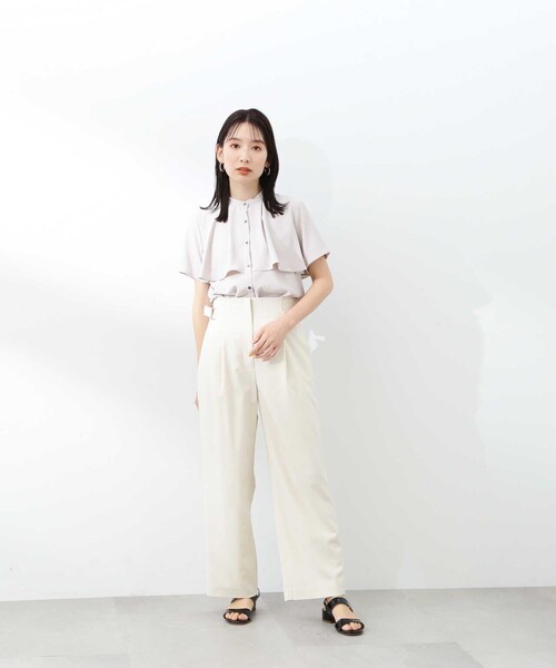 N.(N. Natural Beauty Basic)(エヌエヌナチュラルビューティーベーシック)の「【S Size Line】◆サイドバックルハイウエストパンツ(スラックス・レディース・オフホワイト/ブルーグレー・SMALL/MEDIUM)」の20枚目の写真