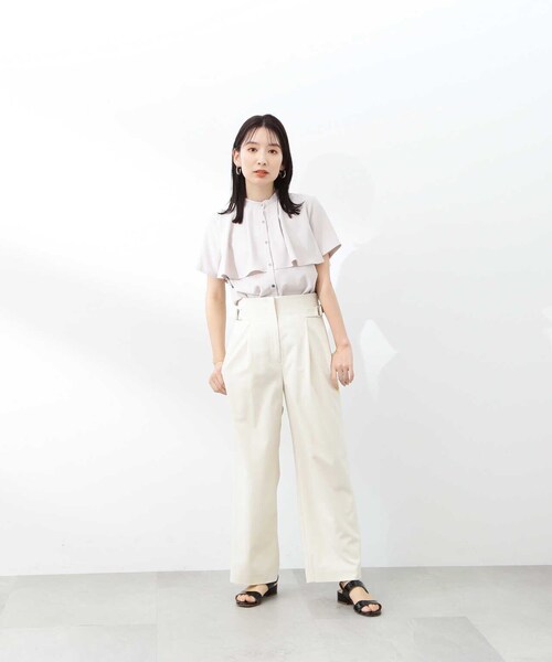 N.(N. Natural Beauty Basic)(エヌエヌナチュラルビューティーベーシック)の「【S Size Line】◆サイドバックルハイウエストパンツ(スラックス・レディース・オフホワイト/ブルーグレー・SMALL/MEDIUM)」の19枚目の写真