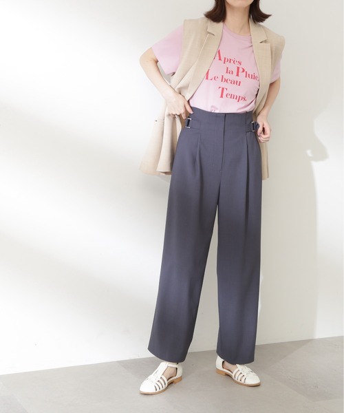 N.(N. Natural Beauty Basic)(エヌエヌナチュラルビューティーベーシック)の「【S Size Line】◆サイドバックルハイウエストパンツ(スラックス・レディース・オフホワイト/ブルーグレー・SMALL/MEDIUM)」の14枚目の写真