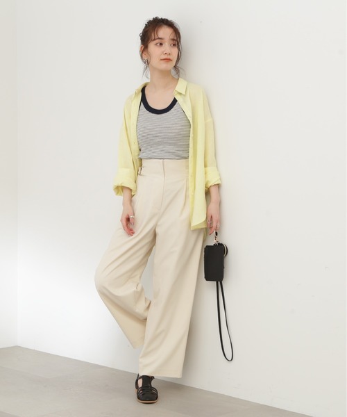 N.(N. Natural Beauty Basic)(エヌエヌナチュラルビューティーベーシック)の「【S Size Line】◆サイドバックルハイウエストパンツ(スラックス・レディース・オフホワイト/ブルーグレー・SMALL/MEDIUM)」の5枚目の写真