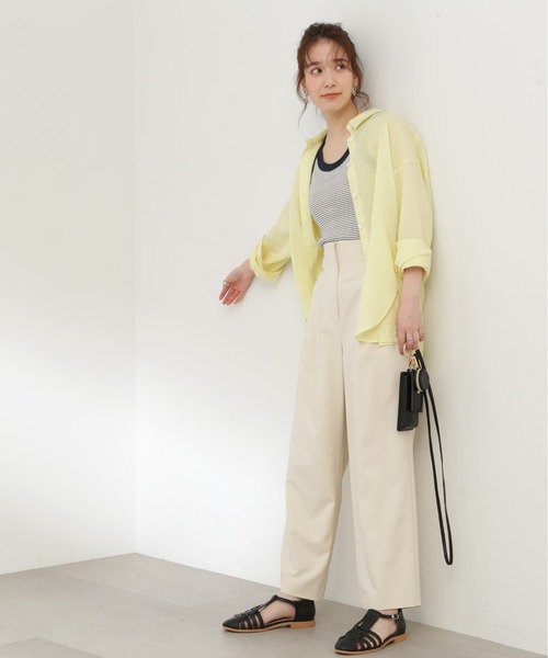 N.(N. Natural Beauty Basic)(エヌエヌナチュラルビューティーベーシック)の「【S Size Line】◆サイドバックルハイウエストパンツ(スラックス・レディース・オフホワイト/ブルーグレー・SMALL/MEDIUM)」の9枚目の写真