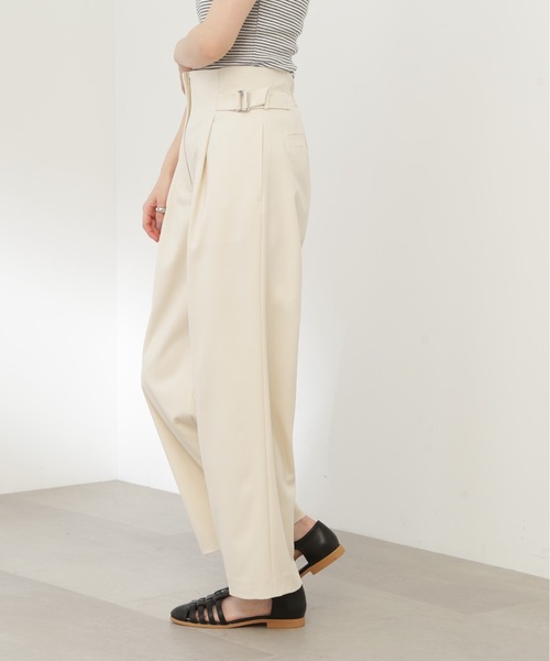 N.(N. Natural Beauty Basic)(エヌエヌナチュラルビューティーベーシック)の「【S Size Line】◆サイドバックルハイウエストパンツ(スラックス・レディース・オフホワイト/ブルーグレー・SMALL/MEDIUM)」の6枚目の写真