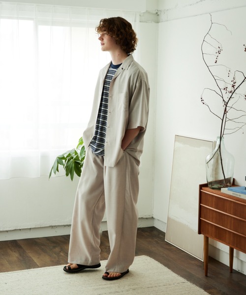 YOEL（ヨエル）の「YOEL -  tech linen S/S shirt（シャツ/ブラウス・メンズ・グレイッシュベージュ/ライトグリーン/ブルー/アッシュブラウン・SMALL/MEDIUM/LARGE）」の9枚目の写真