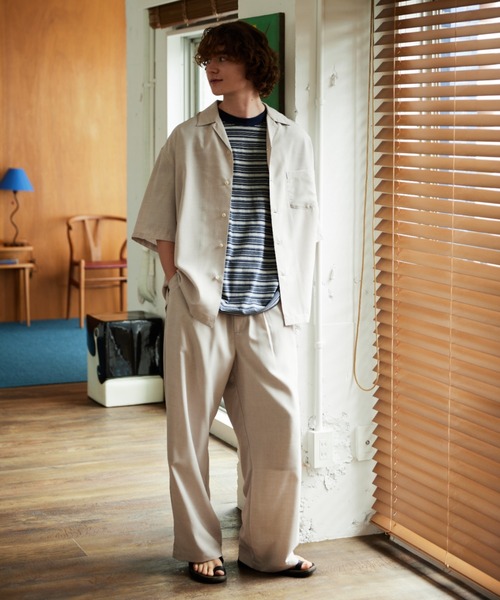 YOEL（ヨエル）の「YOEL -  tech linen S/S shirt（シャツ/ブラウス・メンズ・グレイッシュベージュ/ライトグリーン/ブルー/アッシュブラウン・SMALL/MEDIUM/LARGE）」の10枚目の写真