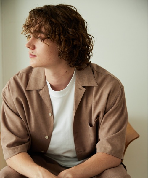 YOEL（ヨエル）の「YOEL -  tech linen S/S shirt（シャツ/ブラウス・メンズ・グレイッシュベージュ/ライトグリーン/ブルー/アッシュブラウン・SMALL/MEDIUM/LARGE）」の21枚目の写真