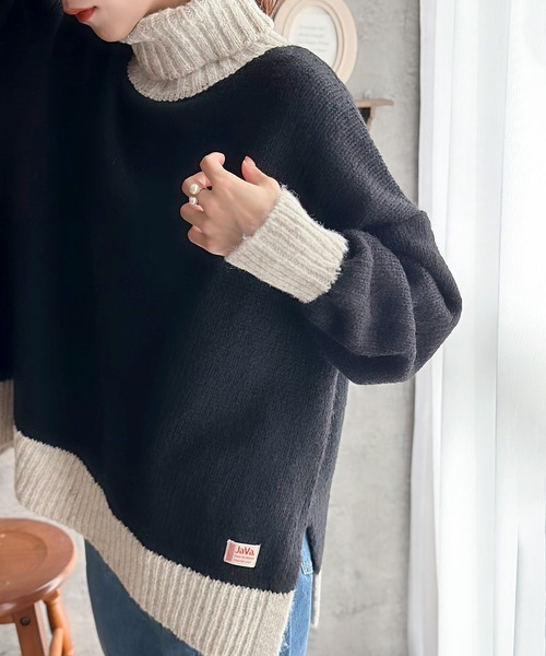 セール】《Javaジャバコラボ》お洒落感UPなバイカラー。ミックス配色