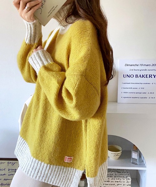 セール】《Javaジャバコラボ》お洒落感UPなバイカラー。ミックス配色