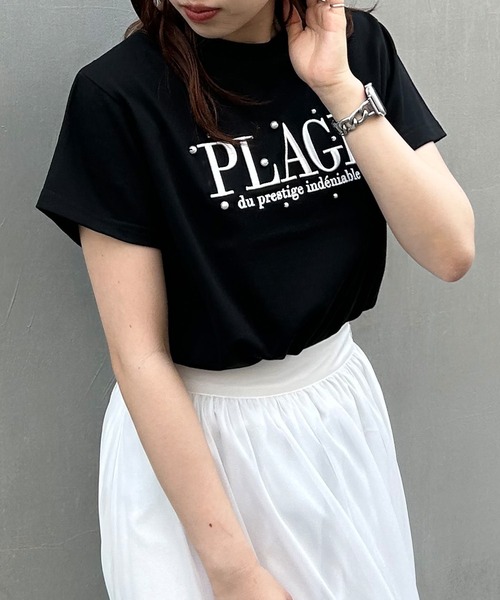 INGNI(イング)の「パール付ふくれ刺しゅうロゴTシャツ(Tシャツ/カットソー・レディース・ホワイト×ブラック/ブラック/ホワイト×ピンク/ライトブルー・M)」の18枚目の写真