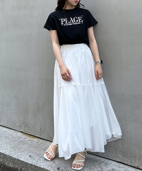 INGNI(イング)の「パール付ふくれ刺しゅうロゴTシャツ(Tシャツ/カットソー・レディース・ホワイト×ブラック/ブラック/ホワイト×ピンク/ライトブルー・M)」の21枚目の写真