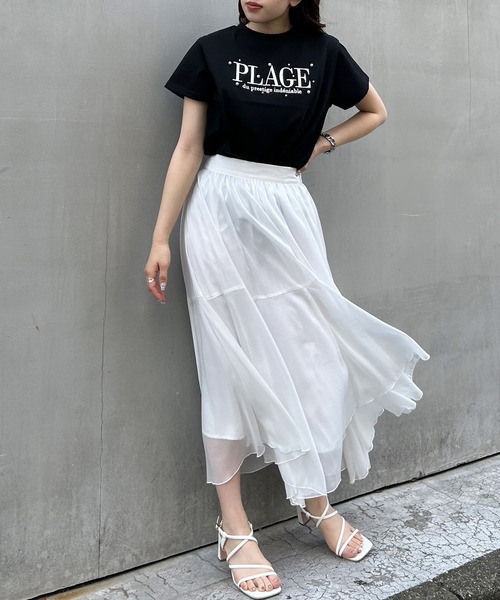 INGNI(イング)の「パール付ふくれ刺しゅうロゴTシャツ(Tシャツ/カットソー・レディース・ホワイト×ブラック/ブラック/ホワイト×ピンク/ライトブルー・M)」の22枚目の写真