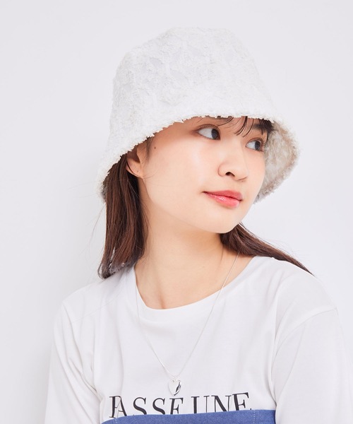 VIS（ビス）の「【抗菌防臭】オールシーズン使えるジャガードバケットハット（ハット・レディース・ブラック/オフホワイト・FREE）」の2枚目の写真