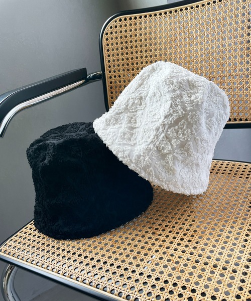 VIS（ビス）の「【抗菌防臭】オールシーズン使えるジャガードバケットハット（ハット・レディース・ブラック/オフホワイト・FREE）」の3枚目の写真