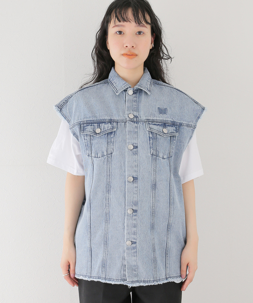 ANNA SUI NYC（アナ スイ エヌ ワイ シー）の「【ANNA SUI NYC/ アナスイエヌワイシー】デニムベスト（デニムジャケット・レディース・ブラック/サックスブルー・MEDIUM/LARGE）」の19枚目の写真