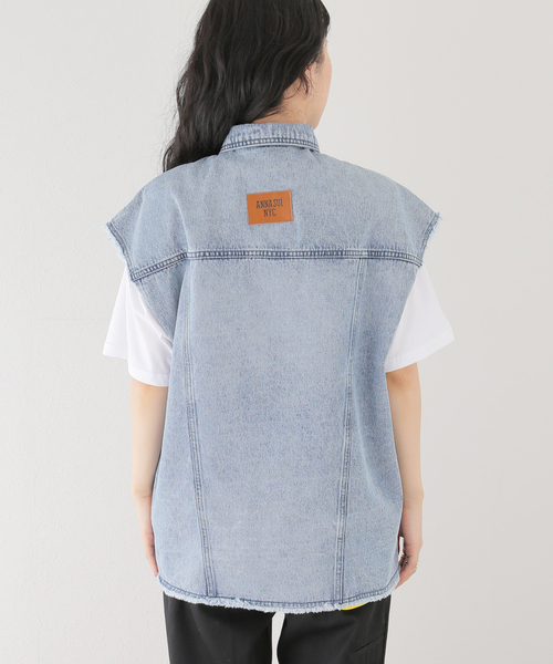 ANNA SUI NYC（アナ スイ エヌ ワイ シー）の「【ANNA SUI NYC/ アナスイエヌワイシー】デニムベスト（デニムジャケット・レディース・ブラック/サックスブルー・MEDIUM/LARGE）」の21枚目の写真