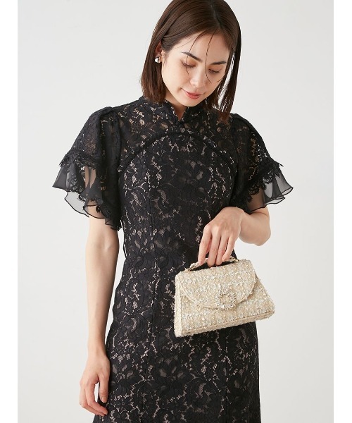 美品　SNIDEL(スナイデル) ラウンドビジューバッグ  グレー　結婚式 セール】ラウンドビジューバッグ（ショルダーバッグ）｜SNIDEL