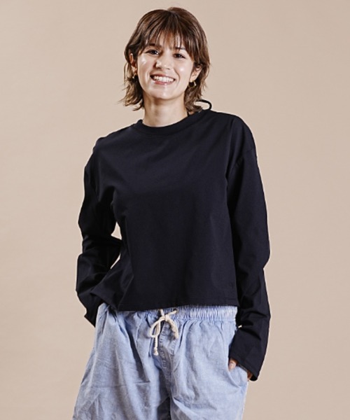 Ocean Pacific（オーシャンパシフィック）の「【ムラサキスポーツ別注】OP/オーピー  ルーズシルエット/無地ロンT/ロングスリーブTEE/長袖ラッシュガード  523459（ラッシュガード・レディース・ホワイト/ベージュ/ブラック・L/M）」の19枚目の写真