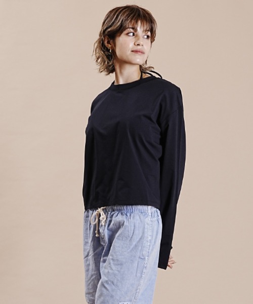 Ocean Pacific（オーシャンパシフィック）の「【ムラサキスポーツ別注】OP/オーピー  ルーズシルエット/無地ロンT/ロングスリーブTEE/長袖ラッシュガード  523459（ラッシュガード・レディース・ホワイト/ベージュ/ブラック・L/M）」の18枚目の写真