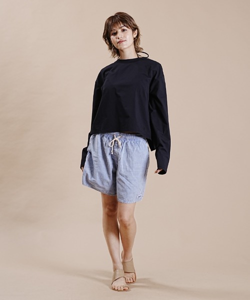 Ocean Pacific（オーシャンパシフィック）の「【ムラサキスポーツ別注】OP/オーピー  ルーズシルエット/無地ロンT/ロングスリーブTEE/長袖ラッシュガード  523459（ラッシュガード・レディース・ホワイト/ベージュ/ブラック・L/M）」の16枚目の写真