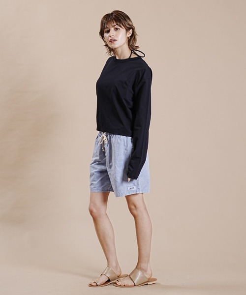 Ocean Pacific（オーシャンパシフィック）の「【ムラサキスポーツ別注】OP/オーピー  ルーズシルエット/無地ロンT/ロングスリーブTEE/長袖ラッシュガード  523459（ラッシュガード・レディース・ホワイト/ベージュ/ブラック・L/M）」の15枚目の写真