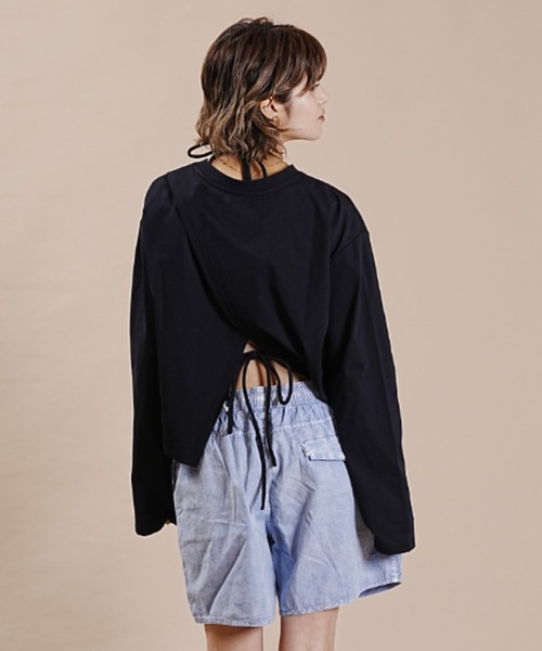 Ocean Pacific（オーシャンパシフィック）の「【ムラサキスポーツ別注】OP/オーピー  ルーズシルエット/無地ロンT/ロングスリーブTEE/長袖ラッシュガード  523459（ラッシュガード・レディース・ホワイト/ベージュ/ブラック・L/M）」の17枚目の写真