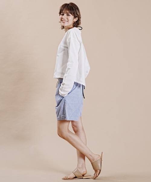 Ocean Pacific（オーシャンパシフィック）の「【ムラサキスポーツ別注】OP/オーピー  ルーズシルエット/無地ロンT/ロングスリーブTEE/長袖ラッシュガード  523459（ラッシュガード・レディース・ホワイト/ベージュ/ブラック・L/M）」の21枚目の写真