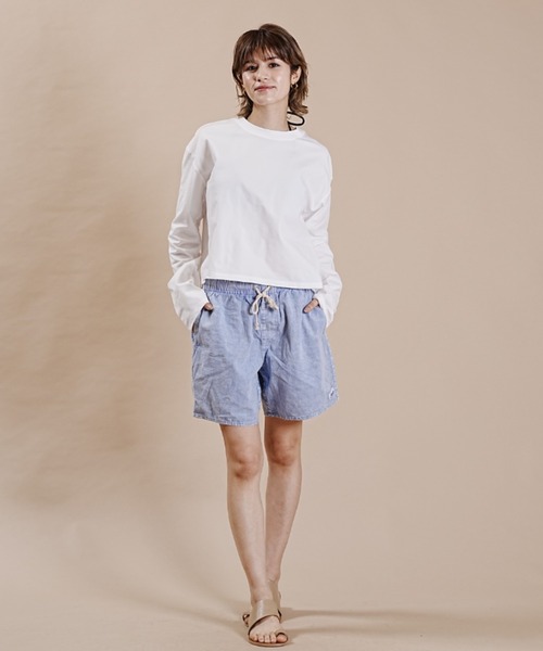 Ocean Pacific（オーシャンパシフィック）の「【ムラサキスポーツ別注】OP/オーピー  ルーズシルエット/無地ロンT/ロングスリーブTEE/長袖ラッシュガード  523459（ラッシュガード・レディース・ホワイト/ベージュ/ブラック・L/M）」の22枚目の写真