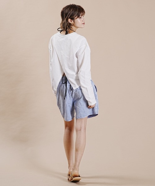 Ocean Pacific（オーシャンパシフィック）の「【ムラサキスポーツ別注】OP/オーピー  ルーズシルエット/無地ロンT/ロングスリーブTEE/長袖ラッシュガード  523459（ラッシュガード・レディース・ホワイト/ベージュ/ブラック・L/M）」の20枚目の写真