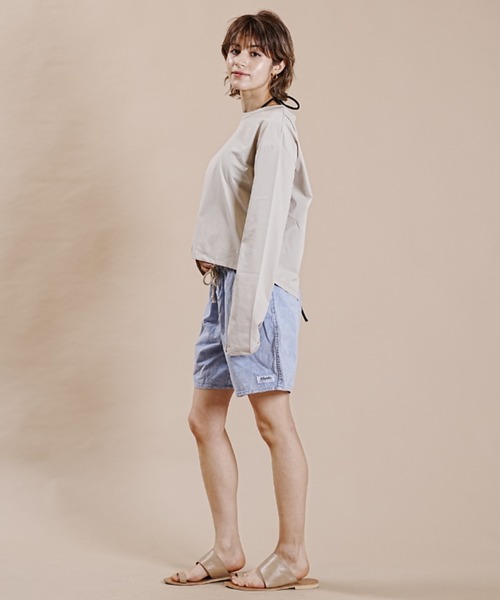 Ocean Pacific（オーシャンパシフィック）の「【ムラサキスポーツ別注】OP/オーピー  ルーズシルエット/無地ロンT/ロングスリーブTEE/長袖ラッシュガード  523459（ラッシュガード・レディース・ホワイト/ベージュ/ブラック・L/M）」の9枚目の写真