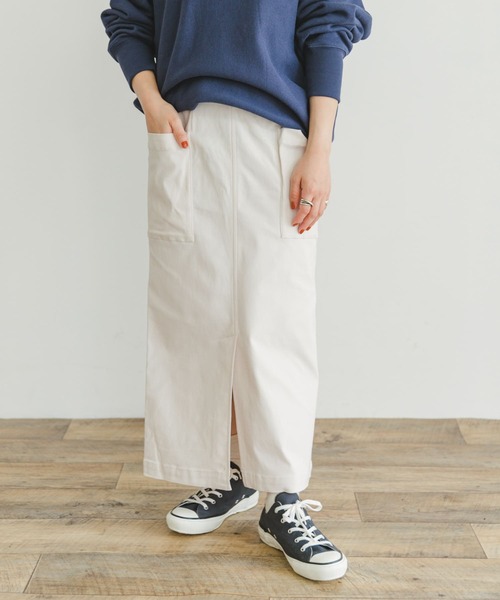 ITEMS URBANRESEARCH(アイテムズ アーバンリサーチ)の「ストレッチタイトスカート(スカート・レディース・ブラック/カーキ/ホワイト系その他・FREE)」の1枚目の写真