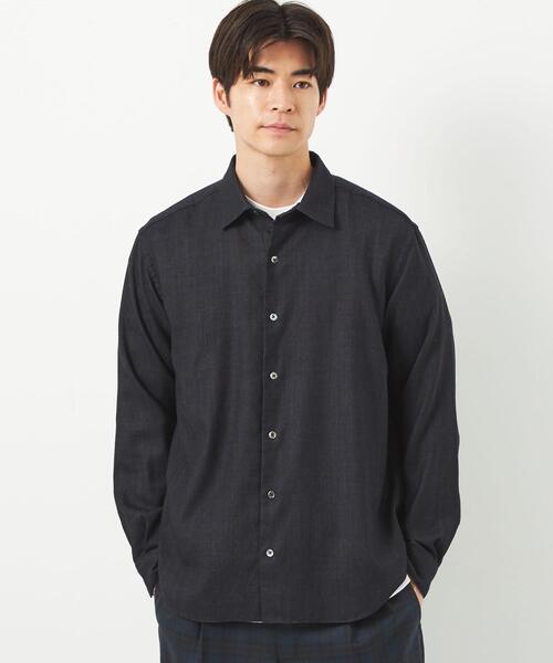 green label relaxing(グリーンレーベルリラクシング)の「TW ツイル シャツハオリ -ウォッシャブル・ストレッチ-(シャツ/ブラウス・メンズ・ネイビー/ベージュ・S/M/XL/L)」の2枚目の写真
