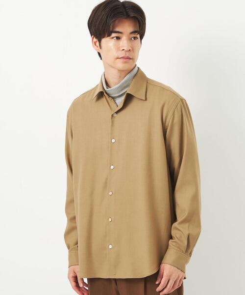 green label relaxing(グリーンレーベルリラクシング)の「TW ツイル シャツハオリ -ウォッシャブル・ストレッチ-(シャツ/ブラウス・メンズ・ネイビー/ベージュ・S/M/XL/L)」の4枚目の写真
