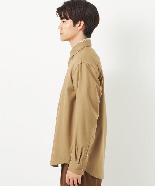 green label relaxing(グリーンレーベルリラクシング)の「TW ツイル シャツハオリ -ウォッシャブル・ストレッチ-(シャツ/ブラウス・メンズ・ネイビー/ベージュ・S/M/XL/L)」の6枚目の写真