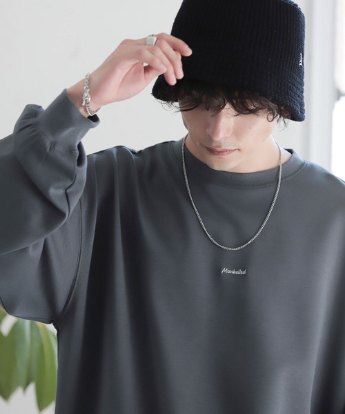 RAGEBLUE（レイジブルー）の「プチ刺繍/オーバーサイズポンチロンT（Tシャツ/カットソー・メンズ・ホワイト/ブラック/グレー/レッド・MEDIUM/LARGE）」の3枚目の写真