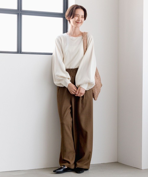 LEPSIM(レプシィム)の「ギャザーワイドパンツ 971229(その他パンツ・レディース・グレー/ブラック/アイボリー/カーキブラウン・FREE)」の7枚目の写真