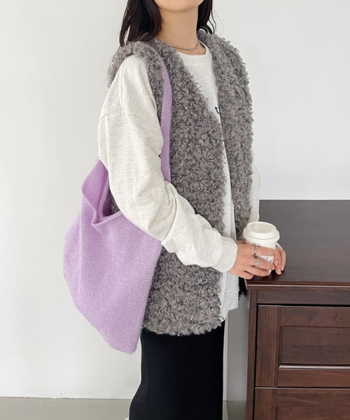 ☆Glam Lips☆フーディーファーベスト☆ Foodie ファー ショート ベスト