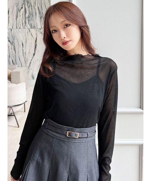 RESEXXY(リゼクシー)の「キャミセットシアートップス(Tシャツ/カットソー・レディース・ブラック/アイボリー/ベージュ・FREE)」の4枚目の写真