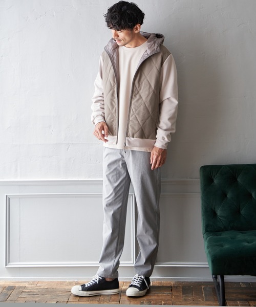 ikka(イッカ)の「sorona(R)コンビ中綿パーカー(ブルゾン・メンズ・ベージュ/ブラック/ネイビー・S/XL/L/M)」の6枚目の写真