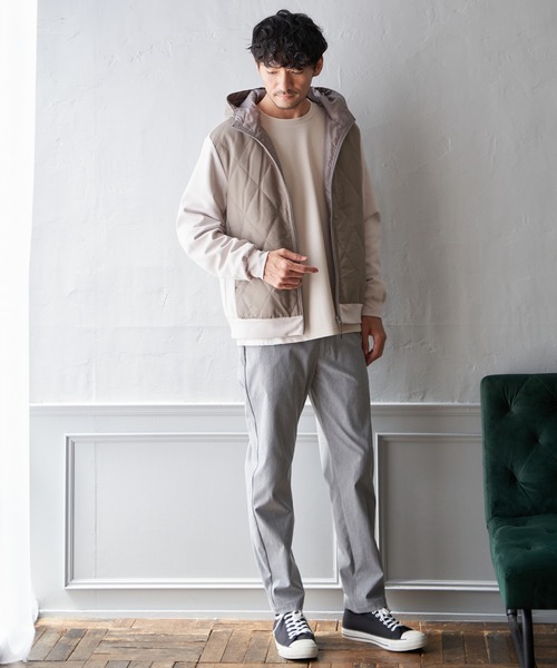 ikka(イッカ)の「sorona(R)コンビ中綿パーカー(ブルゾン・メンズ・ベージュ/ブラック/ネイビー・S/XL/L/M)」の8枚目の写真