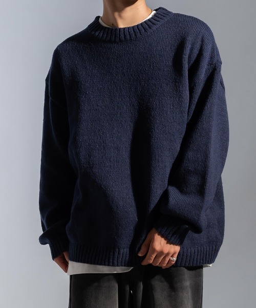 Ressaca(レサーカ)の「モヘアシャギーライク クルーネックニットプルオーバーセーター オーバーサイズ(ニット/セーター・メンズ・ブラック/ネイビー/ブルー/カーキ・M/L)」の15枚目の写真