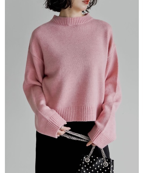 Re:EDIT（リエディ）の「[累計販売枚数1.1万枚突破！]アルパカタッチクロップド丈ニットプルオーバー（ニット/セーター・レディース・ブラック/オレンジ/グレー/ブルー/ホワイト/グリーン/サックスブルー/イエロー系/ベージュ系その他/レッド/ブラウン/ピンク/イエロー・LARGE/MEDIUM）」の11枚目の写真