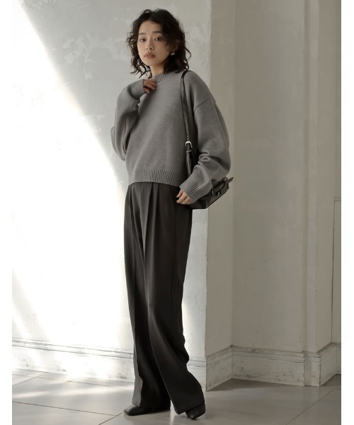 Re:EDIT（リエディ）の「[累計販売枚数1.1万枚突破！]アルパカタッチクロップド丈ニットプルオーバー（ニット/セーター・レディース・ブラック/オレンジ/グレー/ブルー/ホワイト/グリーン/サックスブルー/イエロー系/ベージュ系その他/レッド/ブラウン/ピンク/イエロー・LARGE/MEDIUM）」の21枚目の写真