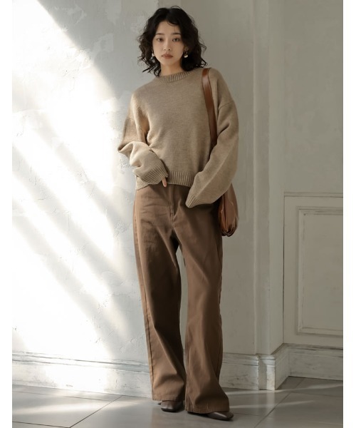 ETRE TOKYO クロップドリバーシブルニットプルオーバー BROWN ETRE TOKYO クロップドリバーシブルニットプルオーバー BROWN
